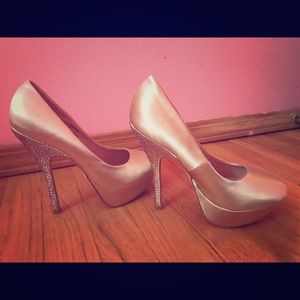 Like New Glitter Heels. Worn once for 1 hr event.