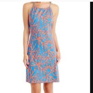 J. McLaughlin Maria halter dress Orange and blue