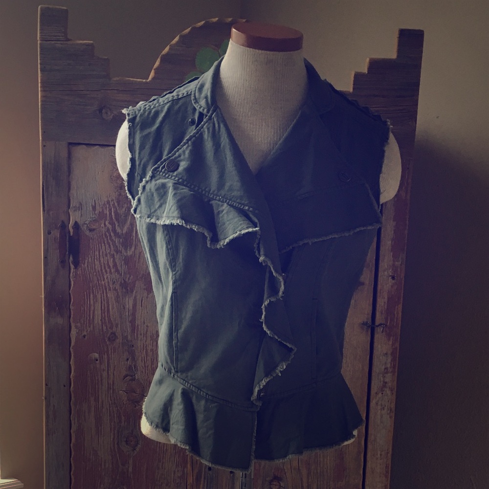 William Rast Military vest olive green Sz S