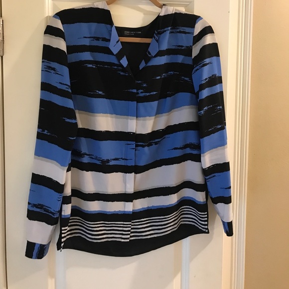 Jones New York Striped Blouse - Picture 1 of 1