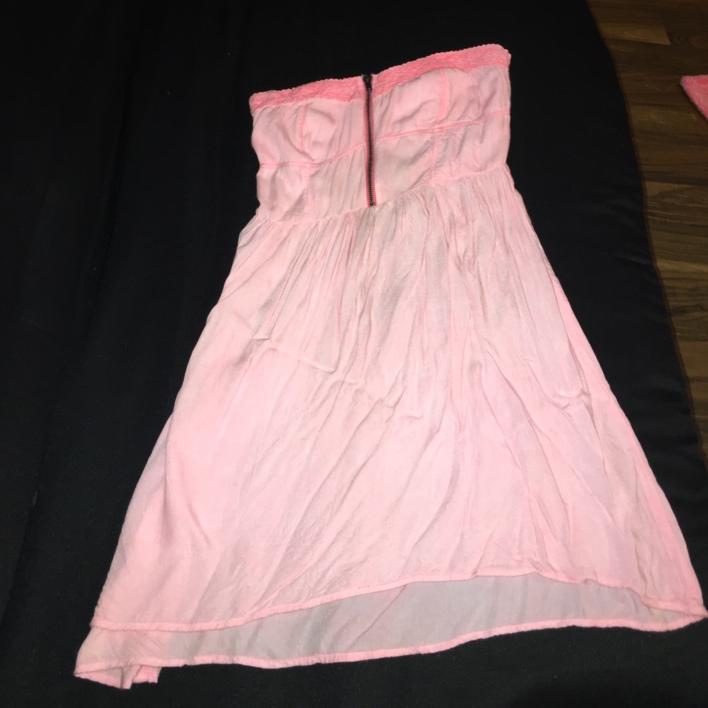 Light Pink Corset Strapless Dress