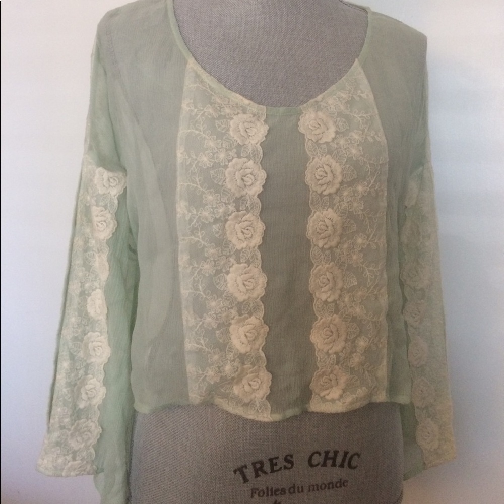 Irene's Story Long Sleeve Lace Blouse