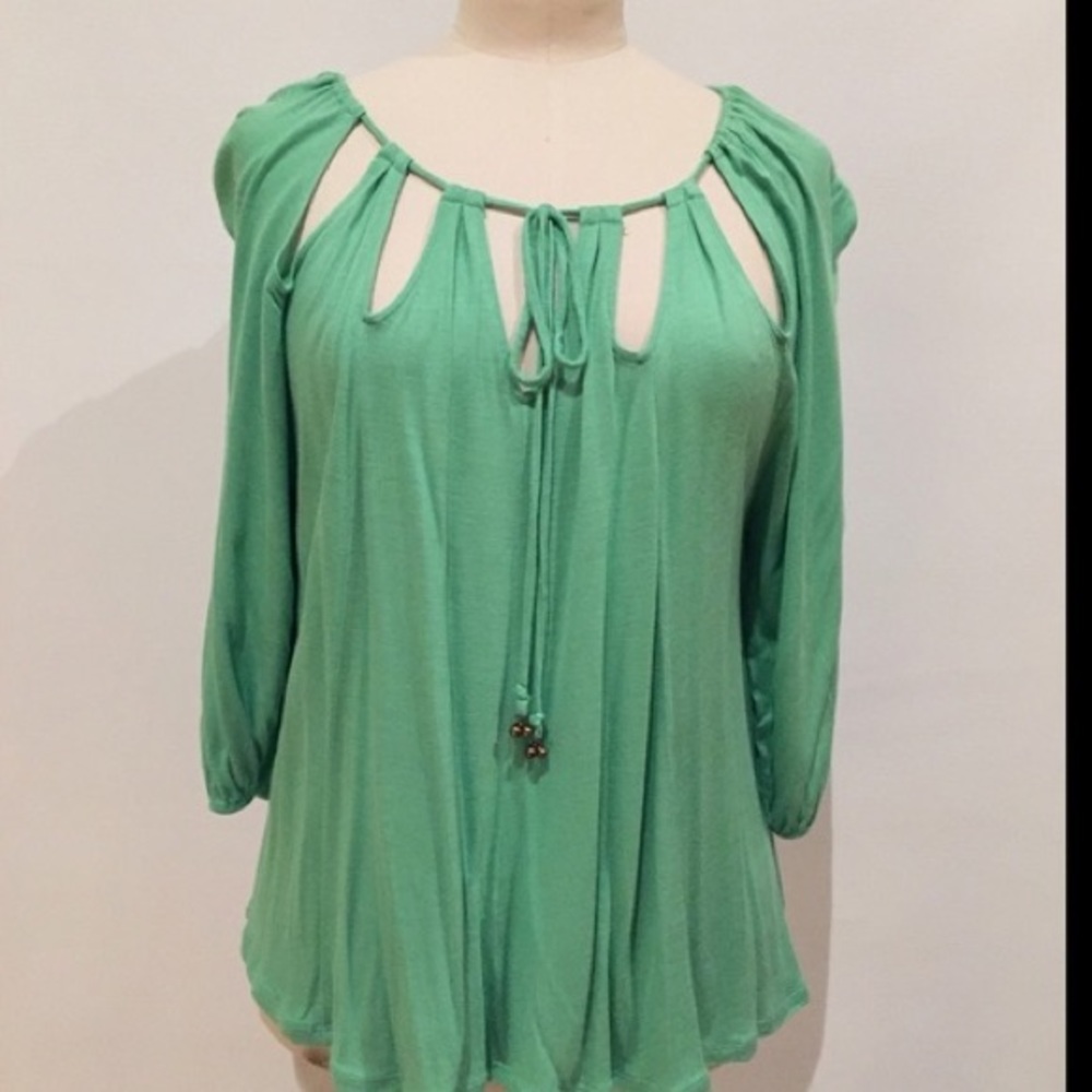 Anthropologie Vanessa Virginia Green Bell Top 💚 - Picture 2 of 4