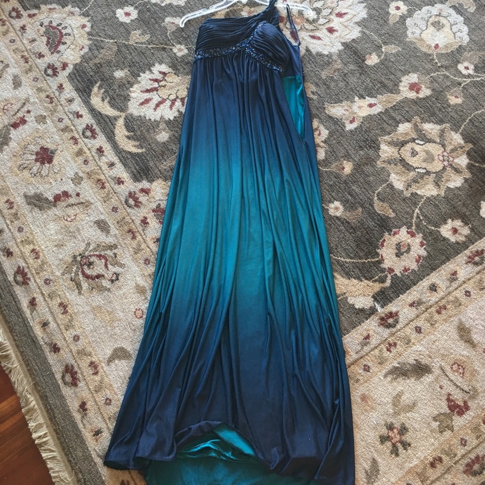 Ombré Blue Prom Dress