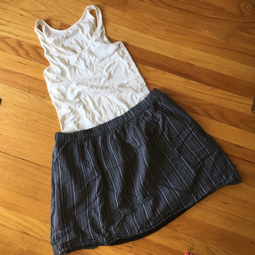 Linen blend striped skirt GAP