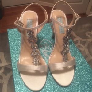 Betsey Johnson Chloe Ivory Satin Shoes