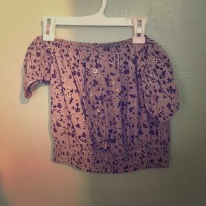 Off the shoulder floral crop top!