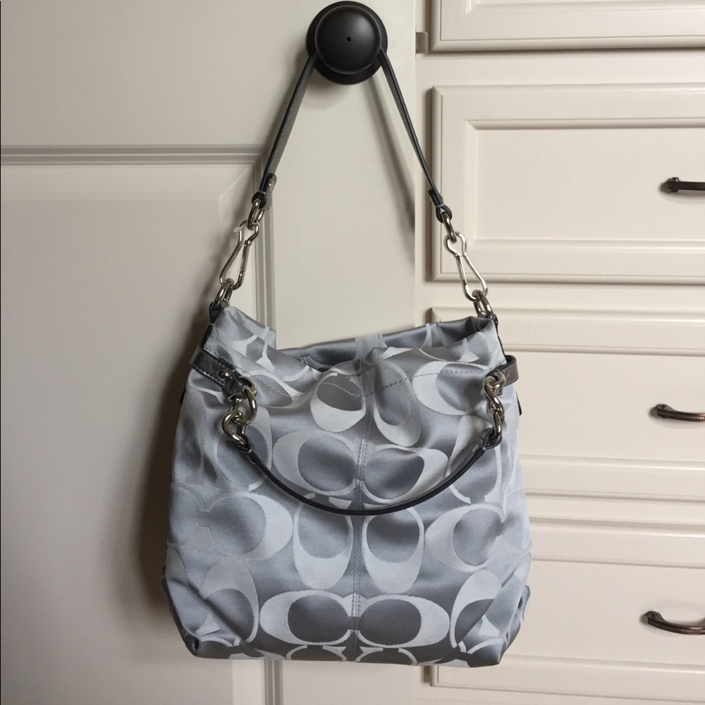 Coach Silver & Gray Purse