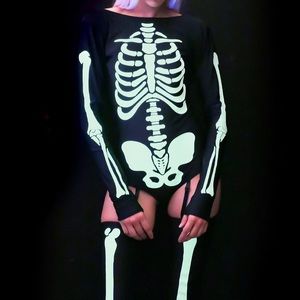 DOLLS KILL GLOW SKELETON COSTUME