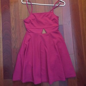 Urban Outfitters Magenta Triangle Cut-out Dress