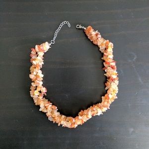 Orange pebble necklace