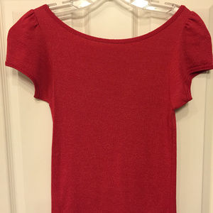 Michael Stars Red Shine Boat Neck Tee