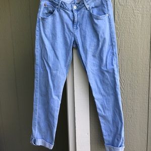 Cropped and Cuffed Light Blue Denim