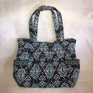 Vera Bradley pleated tote in Ink Spots