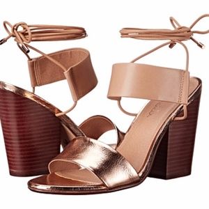 Ankle Tie Chunky Kenya Sandal, Rose Gold