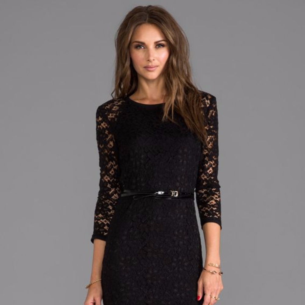 Juicy Couture Black Lace Sleeve Dress