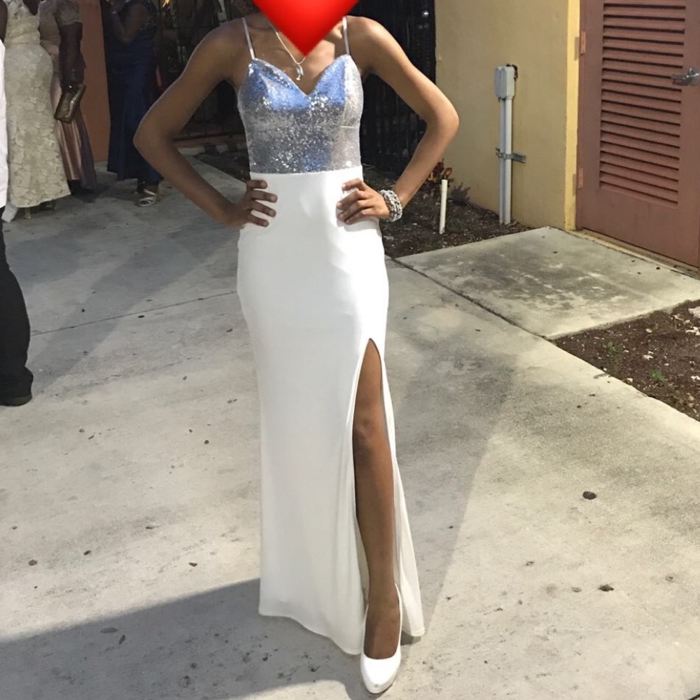 White formal long dress