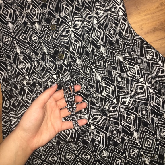 Xhilaration Black and White Print Lace Romper - Picture 3 of 6