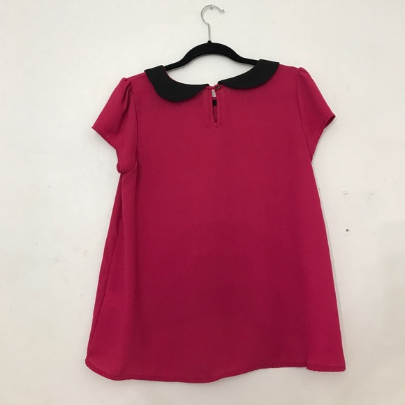 Pink work shirt with black collar - Picture 2 of 2