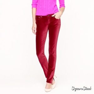 [J. Crew] Velvet Matchstick maroon pants- 31
