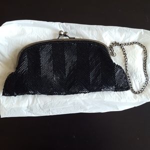 Black Beaded Wristlet
