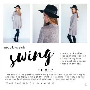 Agnes & Dora Mock Neck Swing sweater tunic large