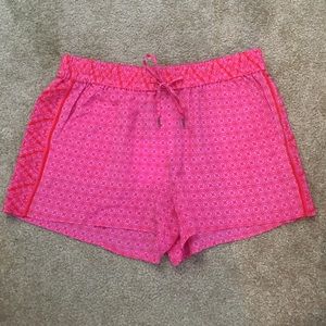 Joie Laraya Pink and Red Print Silk Shorts