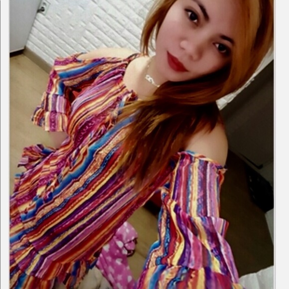 HOST PICK! Rainbow Ruffle Open Shoulder Coverup - Picture 3 of 8