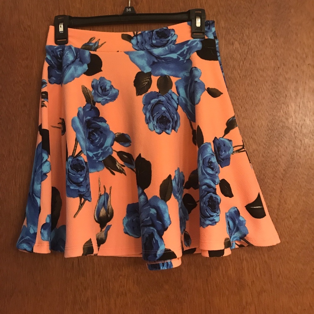 Floral Printed Skater Skirt