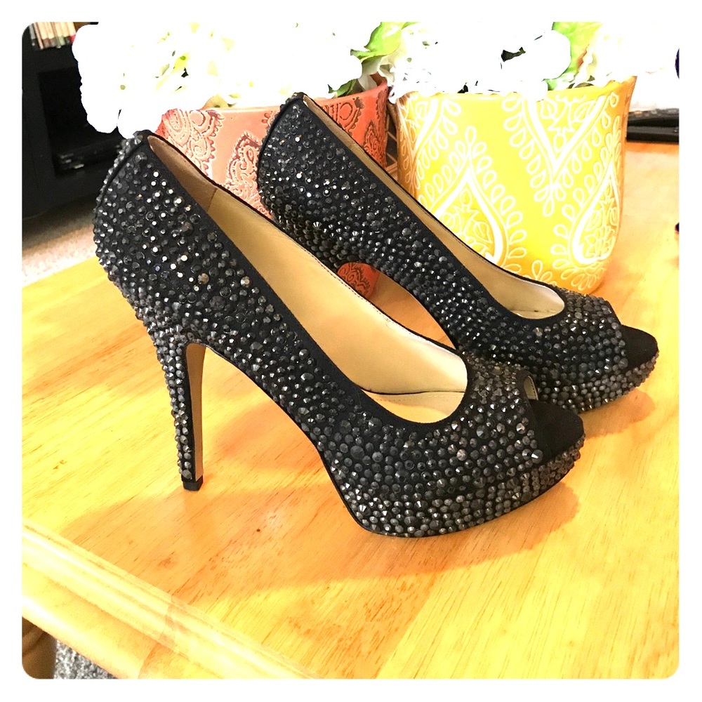 New Black Crystal Enzo Angiolini Heels 👠