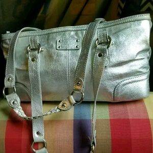 The Sak leather silver shoulder bag