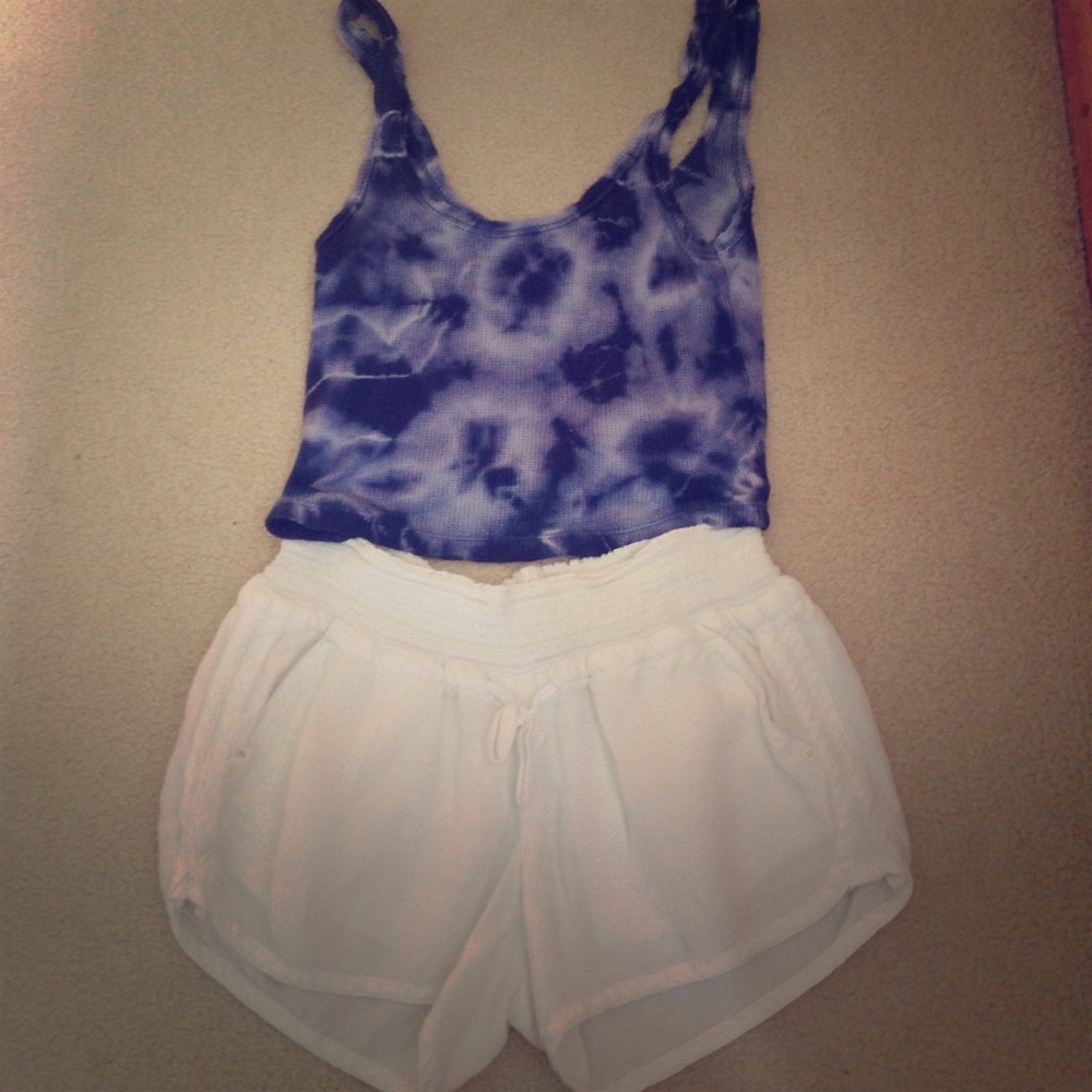Jolt white linen blend shorts