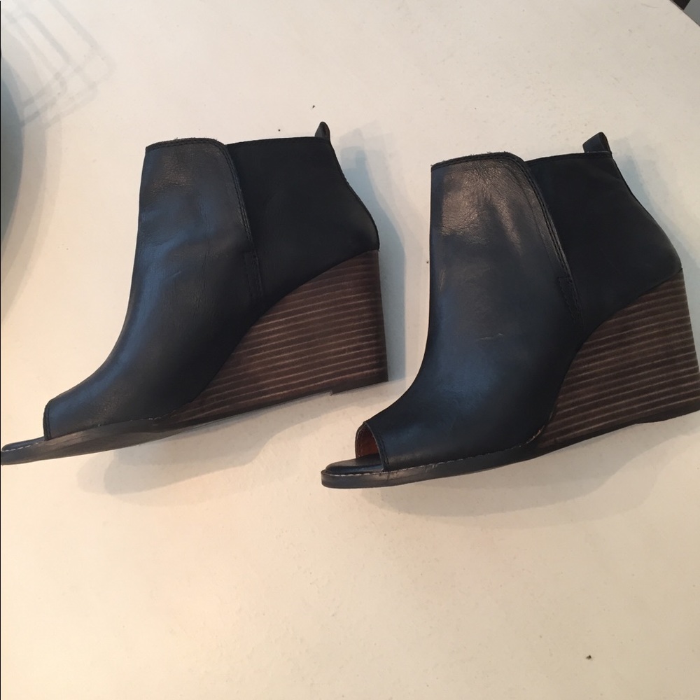 Peep toe booties (wedges)