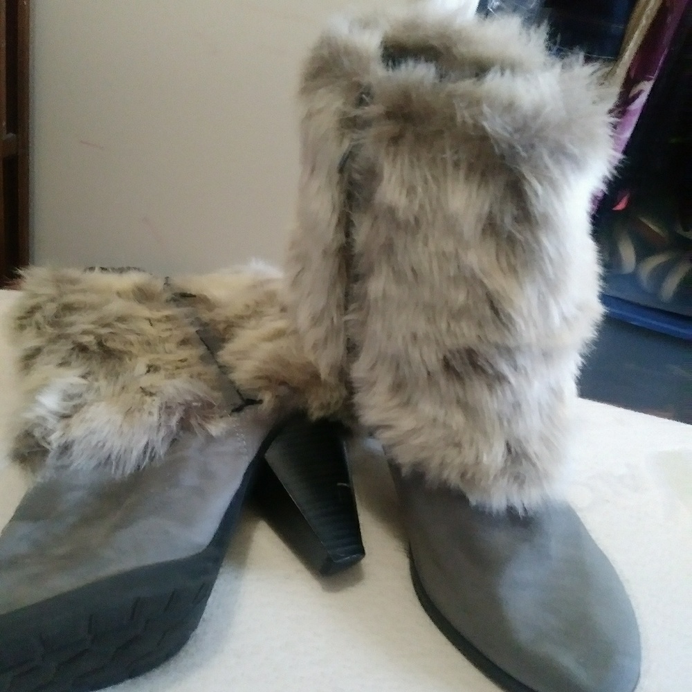 Faux suede Fur topper bootie
