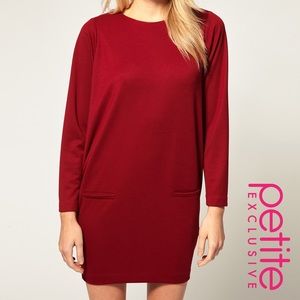 Asos PETITE elliptical dress with jet pockets
