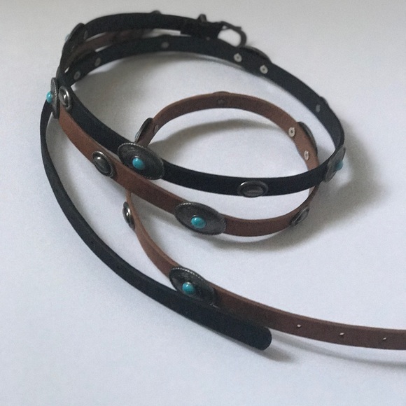 Coachella Turquoise Detail Skinny Belt - Picture 3 of 3