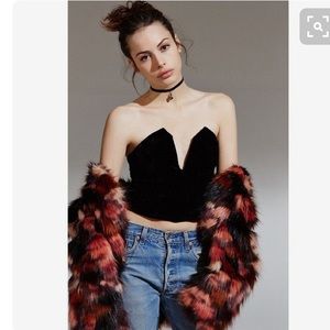 Urban outfitters tela velvet crop top bustier XS