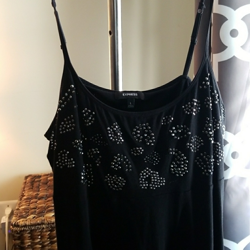 Black dress with a sequence top