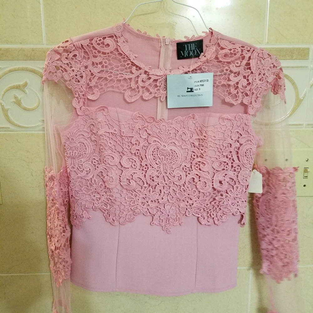 Pink lace top