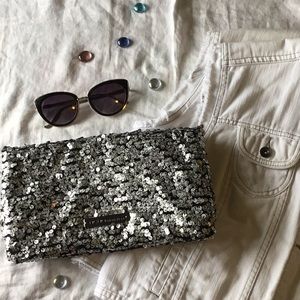 BCBG SEQUIN CLUTCH HAND BAG
