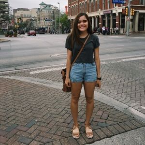 High waisted shorts.