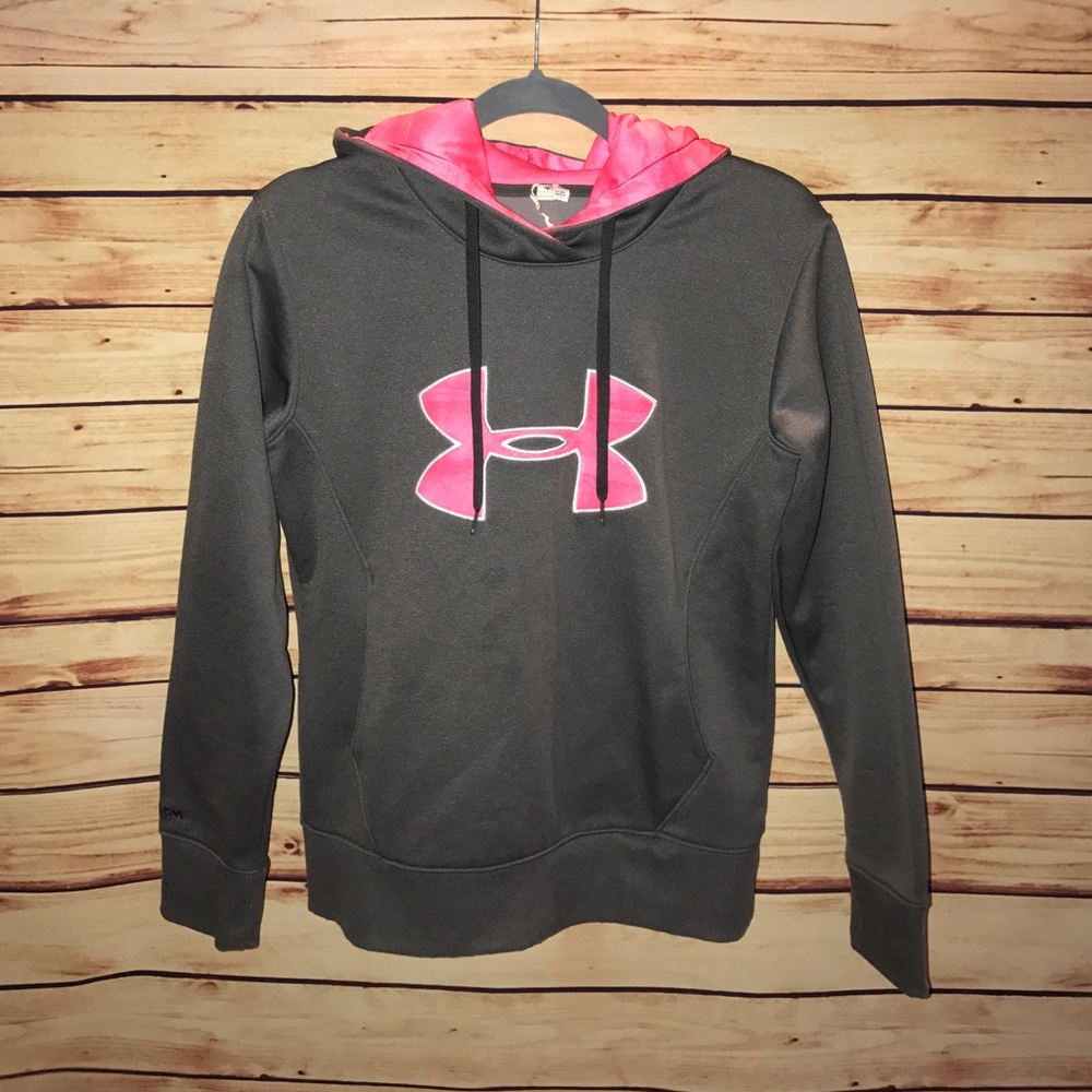 Gray and hot pink Under Armour hoodie