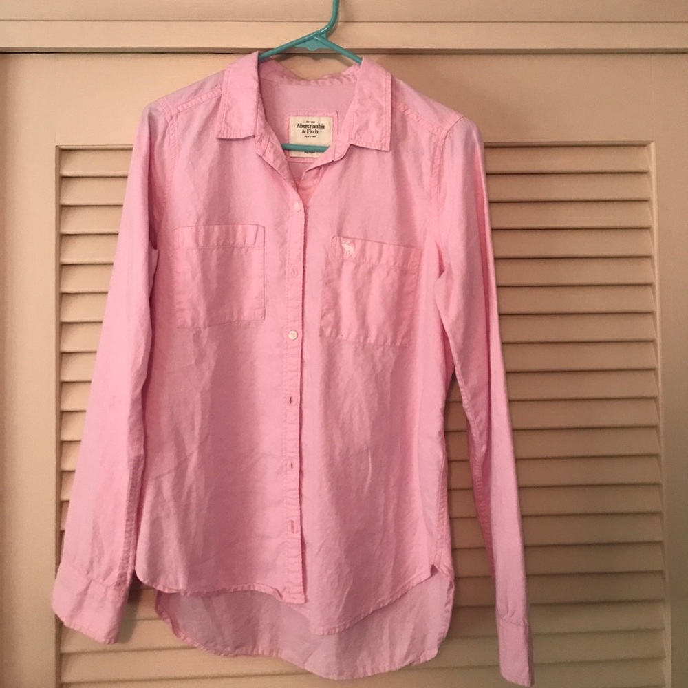 Pink Abercrombie button down shirt