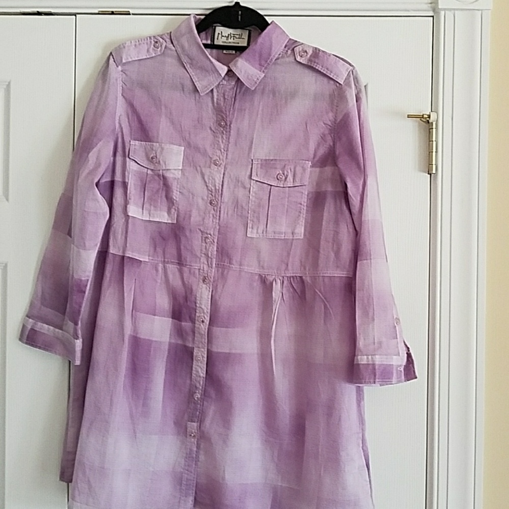 Lavender Mary McFadden tunic blouse