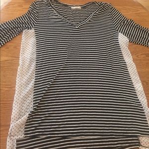 Long Sleeve Stripe and Polka Dot Shirt