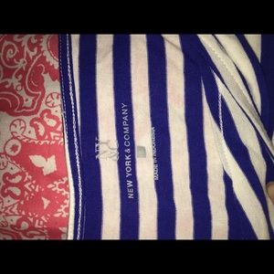 Blue and white striped blouse