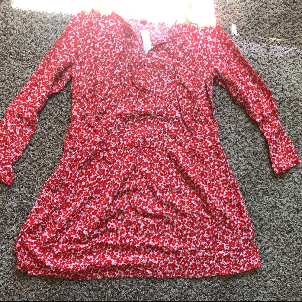 NWT OLD NAVY PLEATED TIE-NECK SWING DRESS!