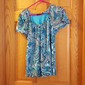 Short sleeve mesh blouse