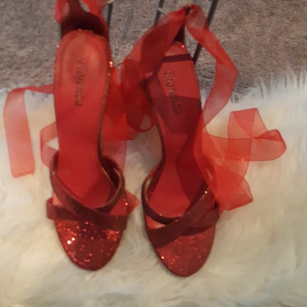 Sexy Red Ribbon Dressy High Heels