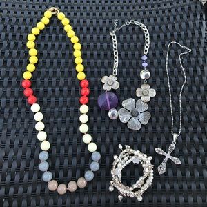 3 necklaces and 1 bracelet